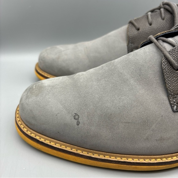Cole Haan Derby Men's Size 12 M Gray Suede Yellow Soles Casual Shoes (Stains) - Picture 2 of 14